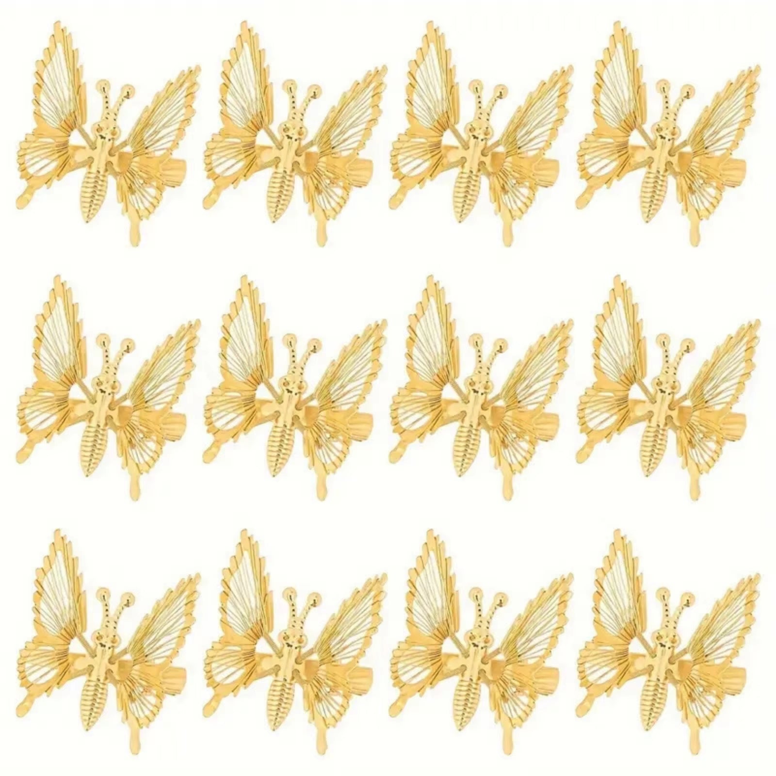 5Pcs Gold Butterfly Hair Clips, Hollow - Out Metal Hair Accessories, Perfect for Braids & Stylish Hairstyles